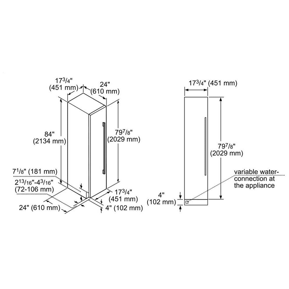 Benchmark Built-in Freezer 18'' Flat Hinge B18IF905SP