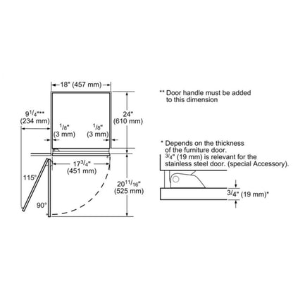 Benchmark Built-in Freezer 18'' Flat Hinge B18IF905SP