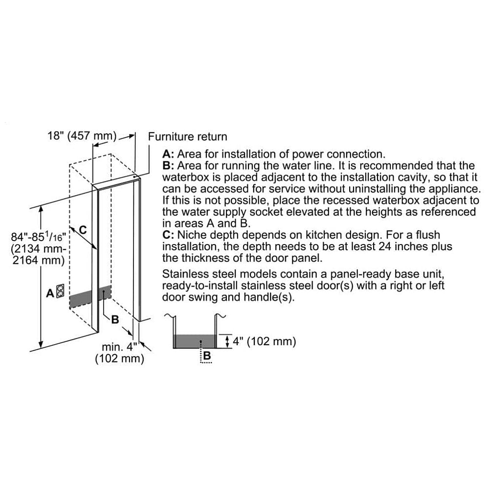 Benchmark Built-in Freezer 18'' Flat Hinge B18IF905SP