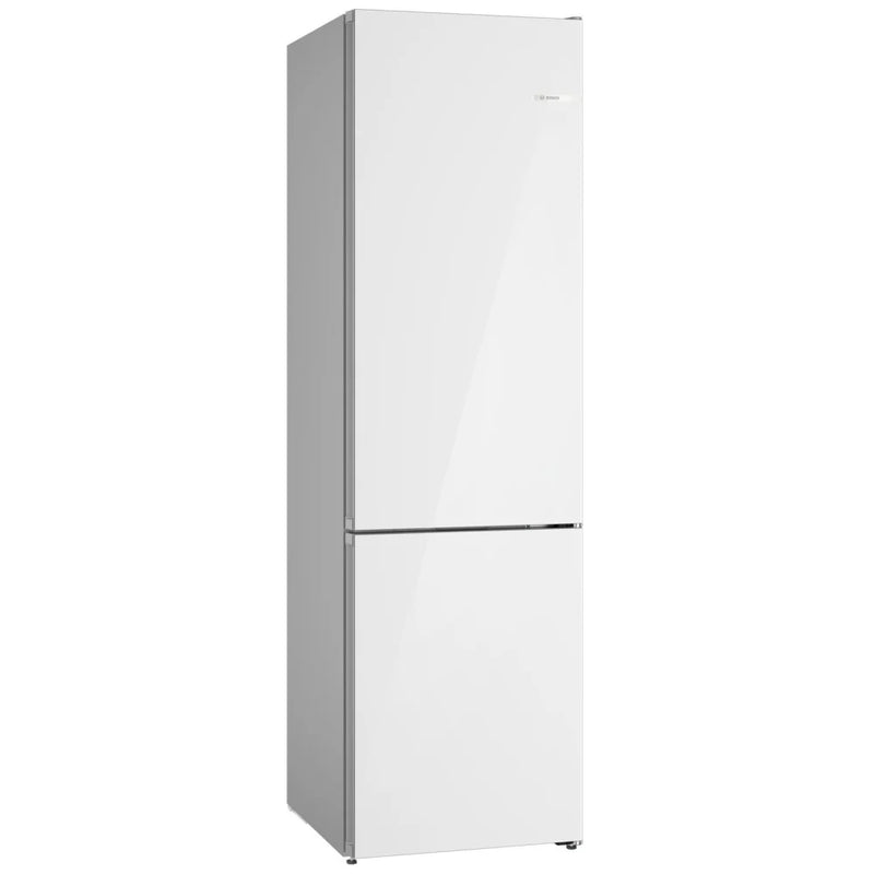 Bosch 800 Series B24CB80ESW Bottom Freezer Refrigerator, 24 inch Width, Counter Depth, Ice Dispenser (Freezer Located), ENERGY STAR Certified, 12 cu. ft. Capacity, Water Dispenser (Interior), White colour