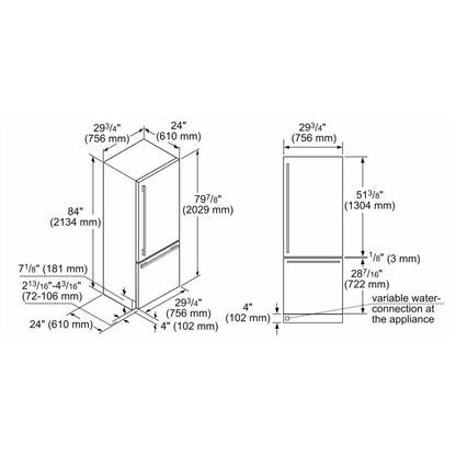 Benchmark Built-in Bottom Freezer Refrigerator, 30" Width, B30IB905SP