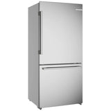 Bosch B33CM10SNS Bottom Freezer Refrigerator, 33 inch Width, Stainless Steel colour (side view)