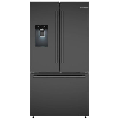 Bosch B36CD52SNB French Door Refrigerator, 36 inch Width, ENERGY STAR Certified, Counter Depth, 21.6 cu. ft. Capacity, Water Dispenser (Exterior), Ice Dispenser (Thru Door), Black Stainless Steel colour