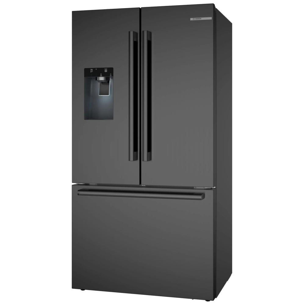 Bosch B36CD52SNB French Door Refrigerator, 36 inch Width, ENERGY STAR Certified, Counter Depth, 21.6 cu. ft. Capacity, Water Dispenser (Exterior), Ice Dispenser (Thru Door), Black Stainless Steel colour