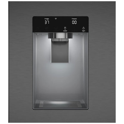 Bosch B36CD52SNB French Door Refrigerator, 36 inch Width, ENERGY STAR Certified, Counter Depth, 21.6 cu. ft. Capacity, Water Dispenser (Exterior), Ice Dispenser (Thru Door), Black Stainless Steel colour