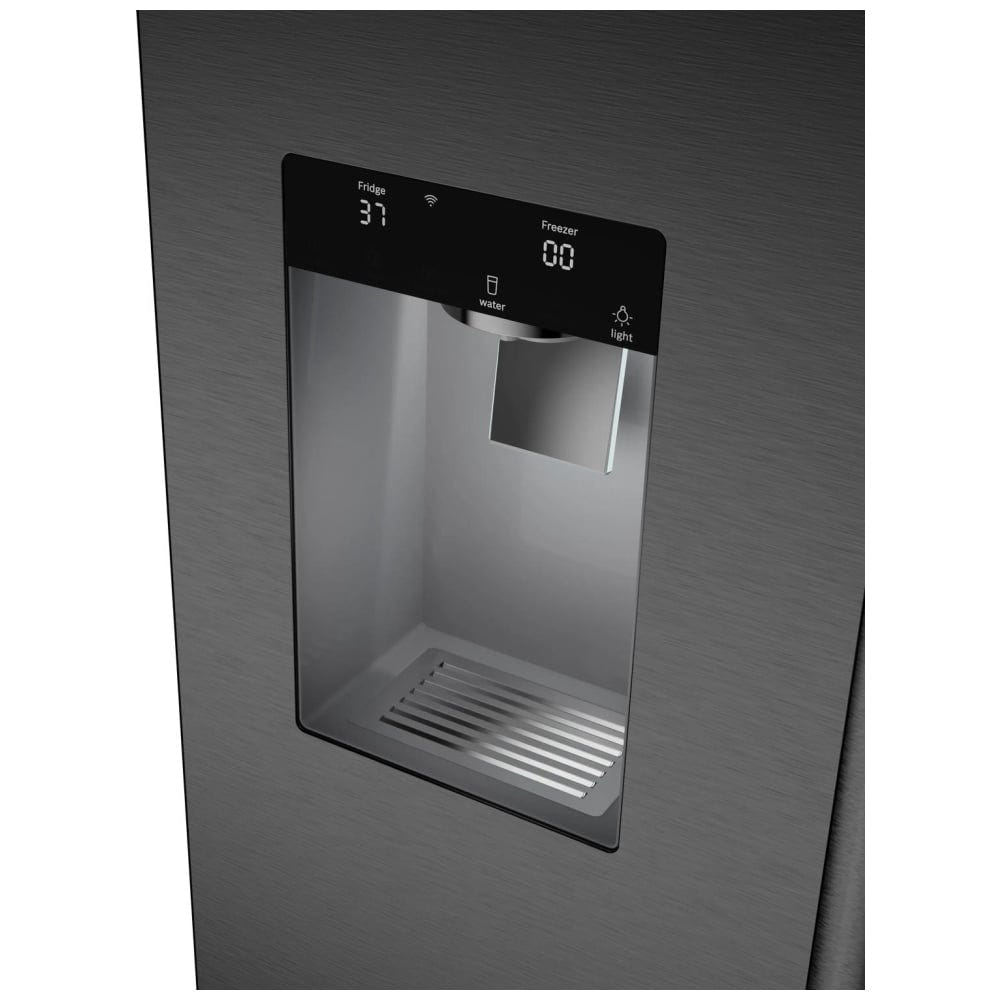 Bosch B36CD52SNB French Door Refrigerator, 36 inch Width, ENERGY STAR Certified, Counter Depth, 21.6 cu. ft. Capacity, Water Dispenser (Exterior), Ice Dispenser (Thru Door), Black Stainless Steel colour