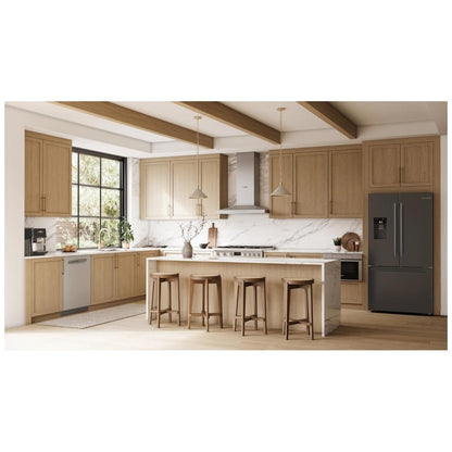 Bosch B36CD52SNB French Door Refrigerator, 36 inch Width, ENERGY STAR Certified, Counter Depth, 21.6 cu. ft. Capacity, Water Dispenser (Exterior), Ice Dispenser (Thru Door), Black Stainless Steel colour