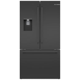 Bosch 500 Series B36CD52SNB French Door Refrigerator, 36 inch Width, 21.6 cu. ft. Capacity, Counter Depth, Water Dispenser (Exterior), Ice Dispenser (Thru Door), ENERGY STAR Certified, Black Stainless Steel colour