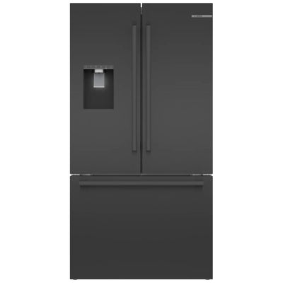 Bosch B36CD52SNB French Door Refrigerator, 36 inch Width, ENERGY STAR Certified, Counter Depth, 21.6 cu. ft. Capacity, Water Dispenser (Exterior), Ice Dispenser (Thru Door), Black Stainless Steel colour