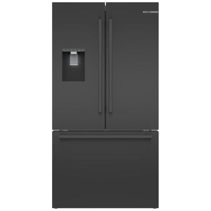 Bosch B36CD52SNB French Door Refrigerator, 36 inch Width, ENERGY STAR Certified, Counter Depth, 21.6 cu. ft. Capacity, Water Dispenser (Exterior), Ice Dispenser (Thru Door), Black Stainless Steel colour