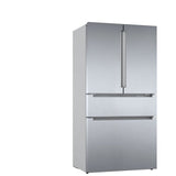 Bosch 800 Series B36CL80ENS French Door Refrigerator, 36 inch Width, 21 cu. ft. Capacity, Counter Depth, Water Dispenser (Interior), Ice Dispenser (Freezer Located), ENERGY STAR Certified, Stainless Steel colour