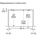 Bosch 800 Series B36CL80SNS French Door Refrigerator, 36 inch Width, 21 cu. ft. Capacity, Counter Depth, Water Dispenser (Interior), Ice Dispenser (Freezer Located), ENERGY STAR Certified, Stainless Steel colour