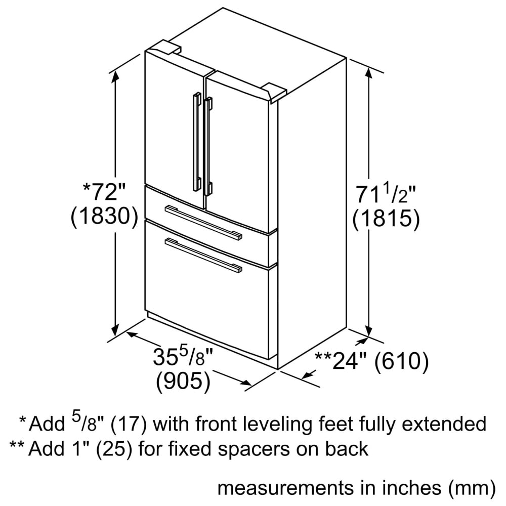 800 Series French Door Bottom Mount, 36", Brushed steel anti-fingerprint B36CL80SNS