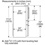 Bosch 800 Series B36CL80SNS French Door Refrigerator, 36 inch Width, 21 cu. ft. Capacity, Counter Depth, Water Dispenser (Interior), Ice Dispenser (Freezer Located), ENERGY STAR Certified, Stainless Steel colour