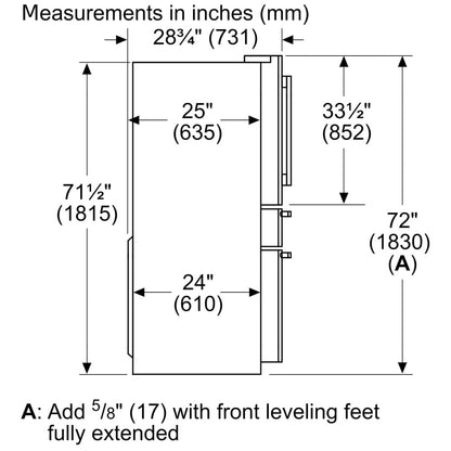 800 Series French Door Bottom Mount, 36", Brushed steel anti-fingerprint B36CL80SNS