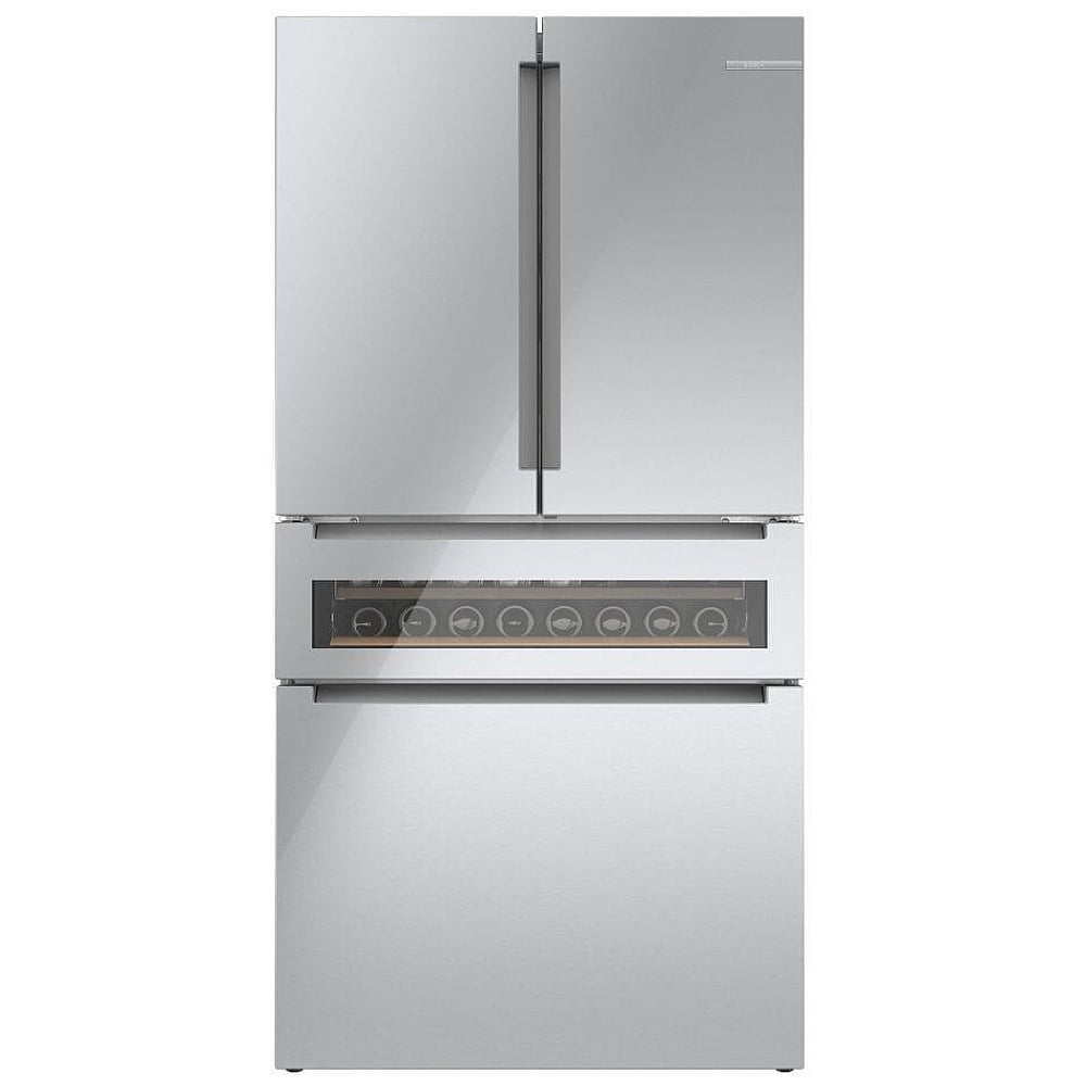 800 Series, French Door Bottom Mount Refrigerator, Glass door, 36, Stainless Steel B36CL81ENG