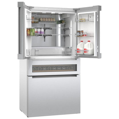 800 Series, French Door Bottom Mount Refrigerator, Glass door, 36, Stainless Steel B36CL81ENG