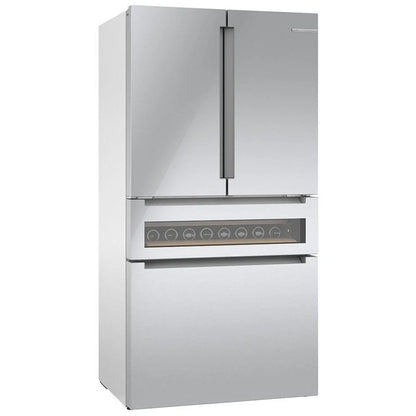 800 Series, French Door Bottom Mount Refrigerator, Glass door, 36'', Stainless Steel B36CL81ENG