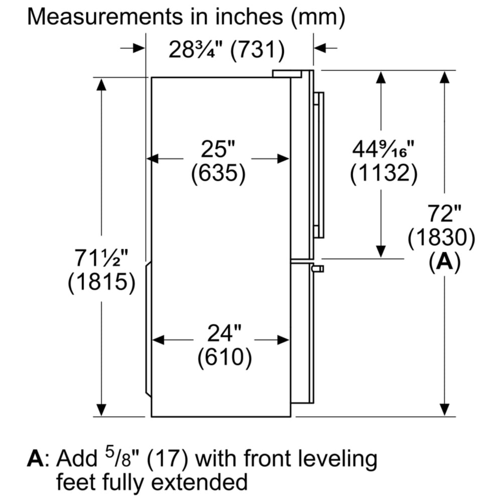800 Series, French Door Bottom Mount, 36'', Brushed black steel anti-fingerprint B36CT80SNB
