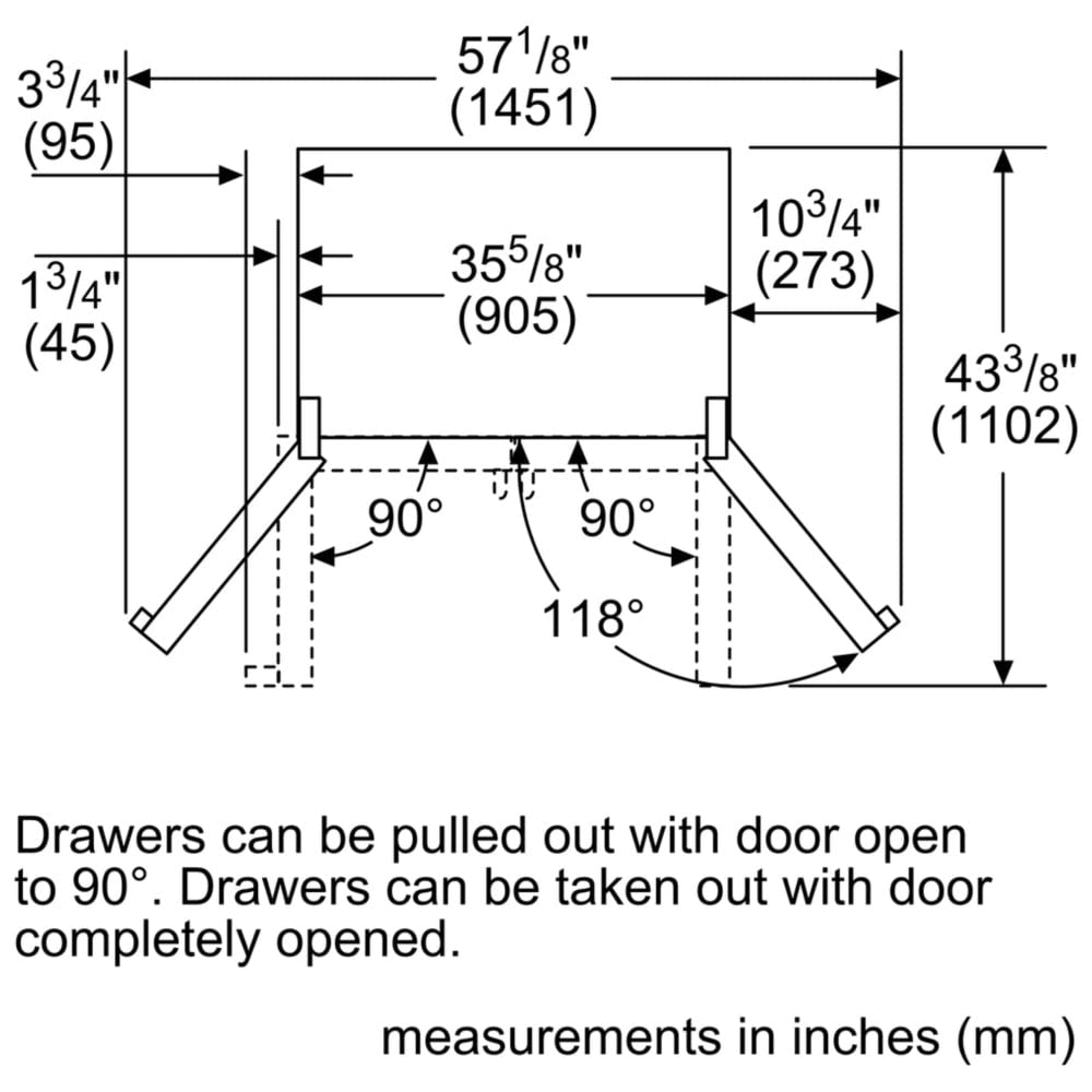 800 Series, French Door Bottom Mount, 36'', Brushed black steel anti-fingerprint B36CT80SNB