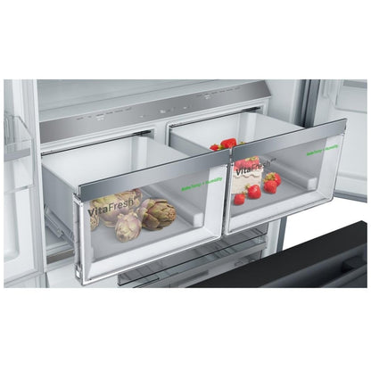 800 Series, French Door Bottom Mount, 36'', Brushed black steel anti-fingerprint B36CT80SNB