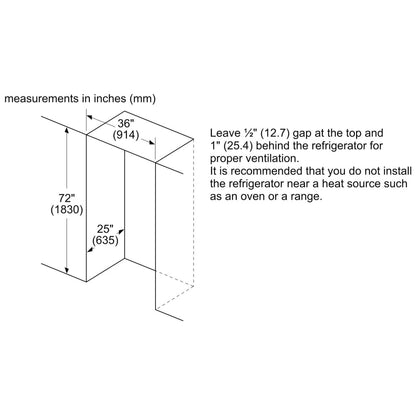 800 Series, French Door Bottom Mount, 36'', Brushed black steel anti-fingerprint B36CT80SNB