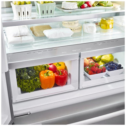 800 Series French Door Bottom Mount Refrigerator, 36", Brushed Steel Anti-Fingerprint B36CT80SNS