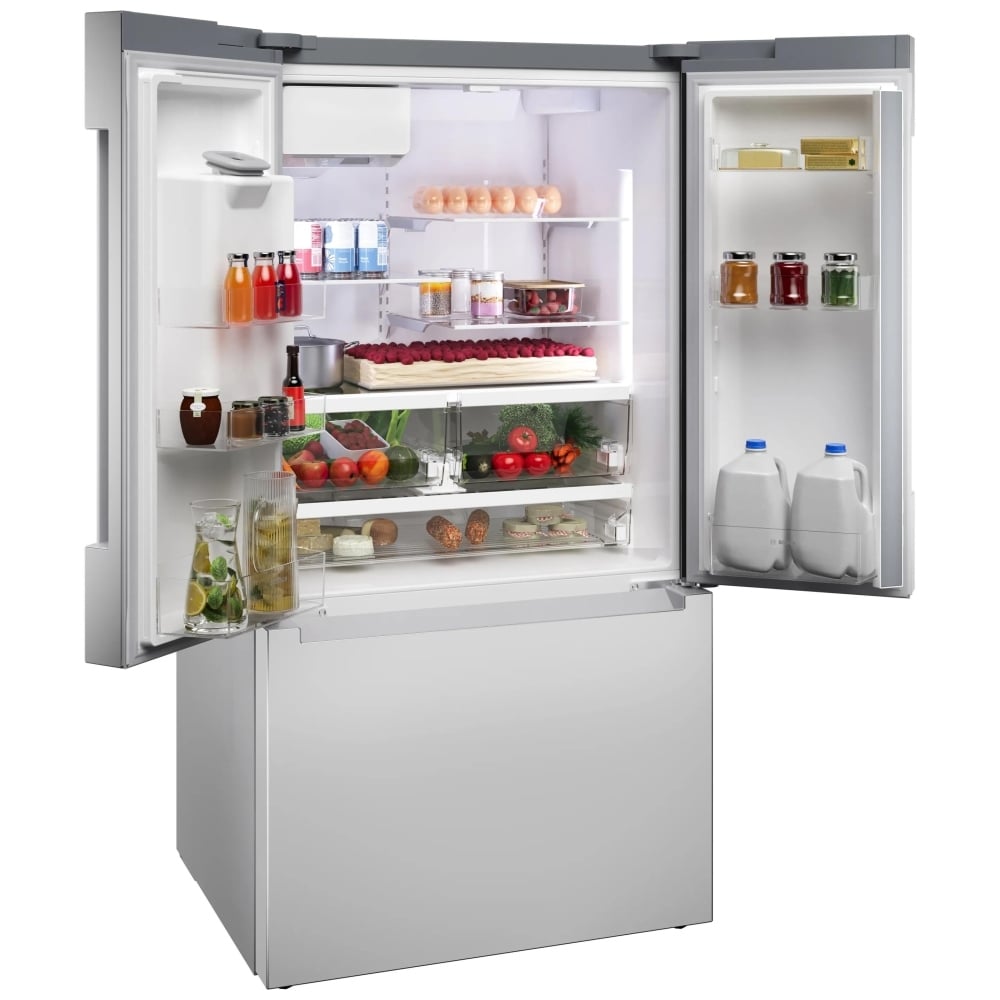 Bosch 100 Series French Door Refrigerator 36" Brushed Steel Anti-Fingerprint B36FD10ENS