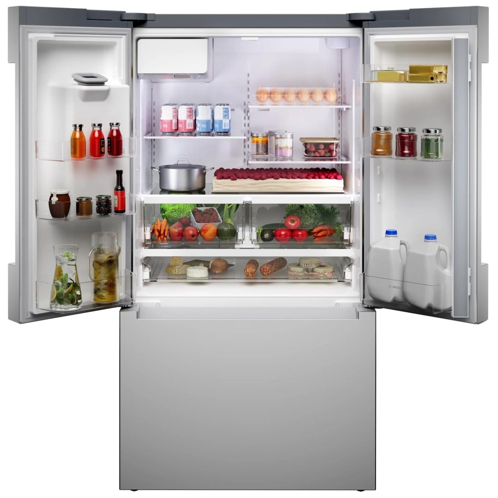Bosch 100 Series French Door Refrigerator 36" Brushed Steel Anti-Fingerprint B36FD10ENS