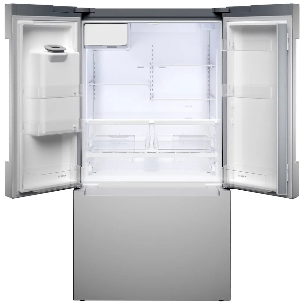 Bosch 100 Series French Door Refrigerator 36" Brushed Steel Anti-Fingerprint B36FD10ENS