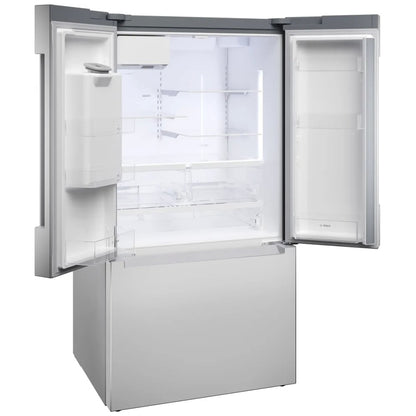 Bosch 100 Series French Door Refrigerator 36" Brushed Steel Anti-Fingerprint B36FD10ENS