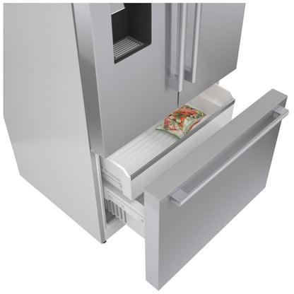 500 Series, French Door Bottom Mount, 36'', Brushed steel anti-fingerprint B36FD50SNS