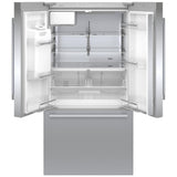 Bosch 500 Series B36FD50SNS French Door Refrigerator, 36 inch Width, 26 cu. ft. Capacity, Water Dispenser (Exterior), Ice Dispenser (Thru Door), ENERGY STAR Certified, Stainless Steel colour