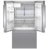 Bosch 500 Series B36FD50SNS French Door Refrigerator, 36 inch Width, 26 cu. ft. Capacity, Water Dispenser (Exterior), Ice Dispenser (Thru Door), ENERGY STAR Certified, Stainless Steel colour
