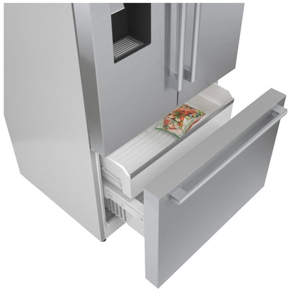 500 Series, French Door Bottom Mount, 36'', Brushed steel anti-fingerprint B36FD50SNS