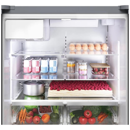 Bosch B36FD52SNB French Door Refrigerator, 36 inch Width, ENERGY STAR Certified, 26 cu. ft. Capacity, Water Dispenser (Exterior), Ice Dispenser (Thru Door), Black Stainless Steel colour