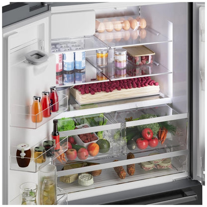 Bosch B36FD52SNB French Door Refrigerator, 36 inch Width, ENERGY STAR Certified, 26 cu. ft. Capacity, Water Dispenser (Exterior), Ice Dispenser (Thru Door), Black Stainless Steel colour