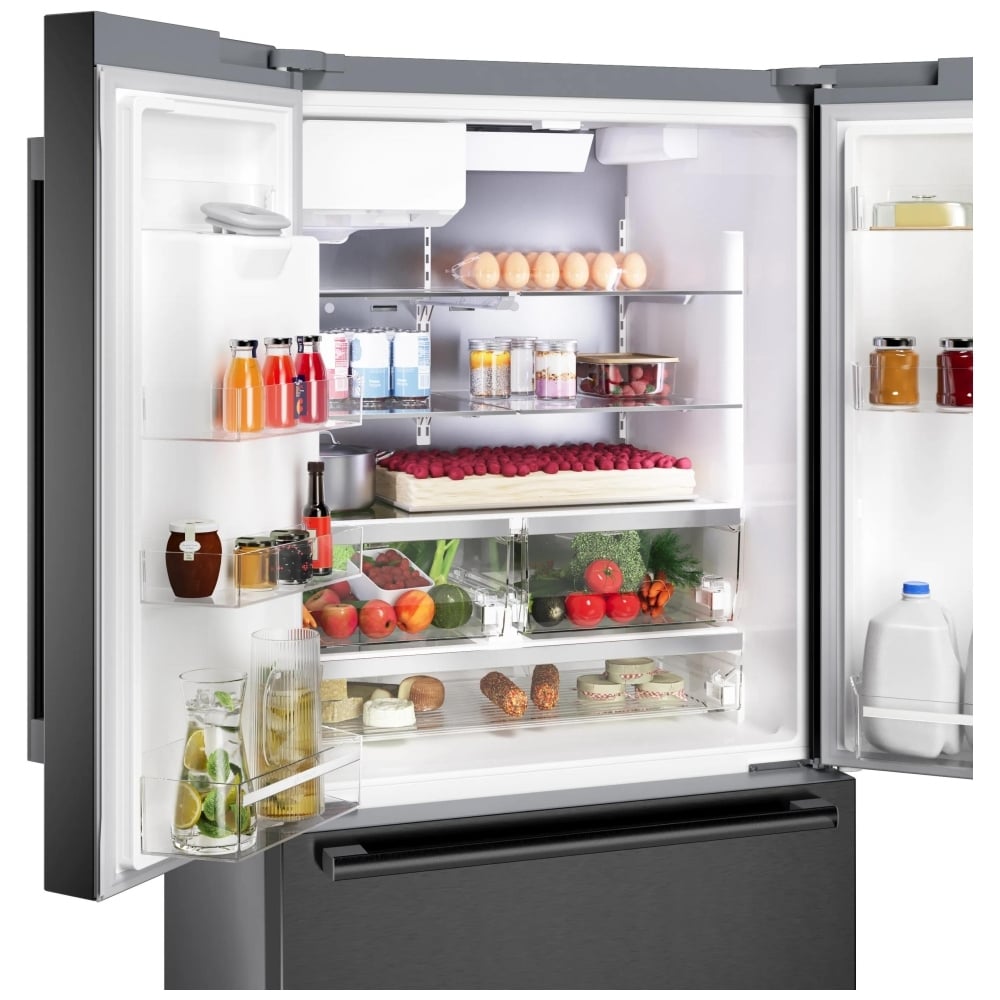 Bosch B36FD52SNB French Door Refrigerator, 36 inch Width, ENERGY STAR Certified, 26 cu. ft. Capacity, Water Dispenser (Exterior), Ice Dispenser (Thru Door), Black Stainless Steel colour