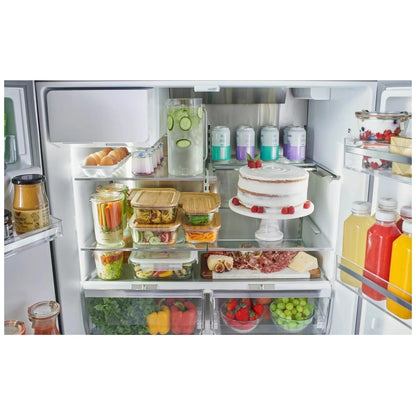 Bosch B36FD52SNB French Door Refrigerator, 36 inch Width, ENERGY STAR Certified, 26 cu. ft. Capacity, Water Dispenser (Exterior), Ice Dispenser (Thru Door), Black Stainless Steel colour