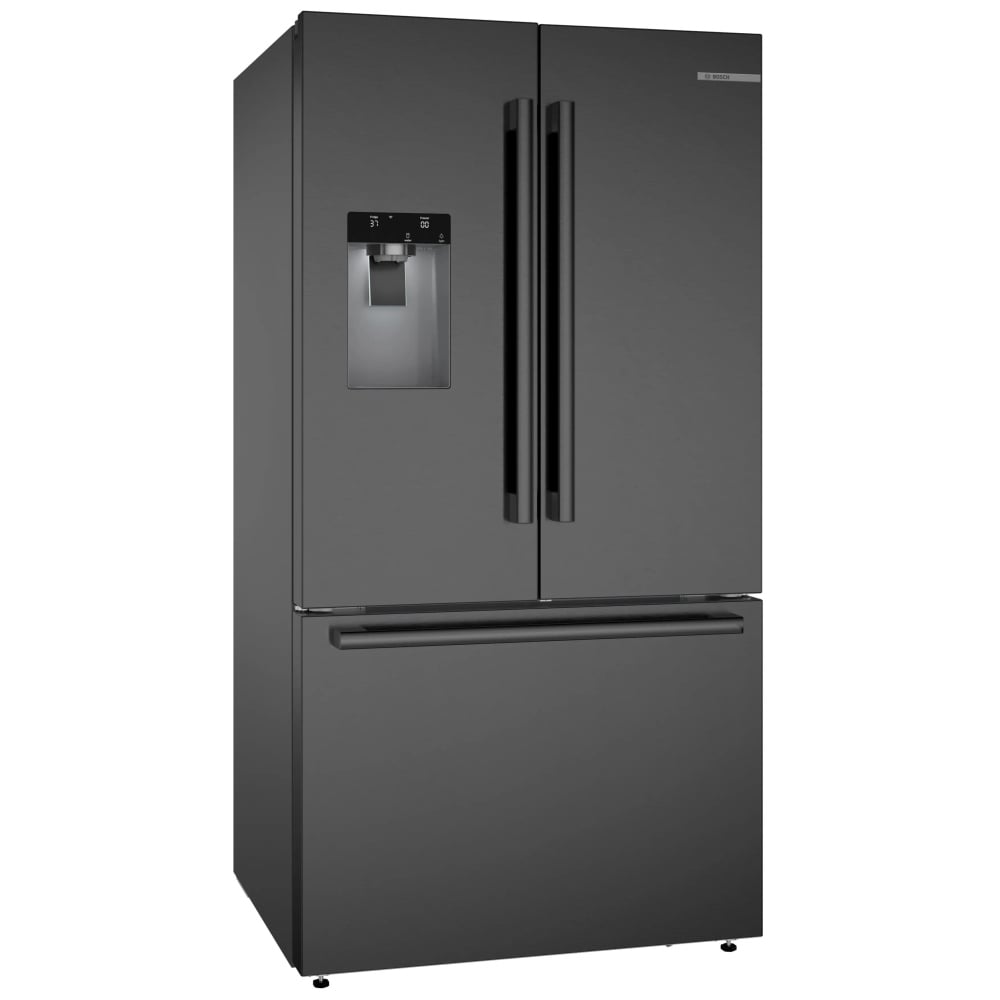 Bosch B36FD52SNB French Door Refrigerator, 36 inch Width, ENERGY STAR Certified, 26 cu. ft. Capacity, Water Dispenser (Exterior), Ice Dispenser (Thru Door), Black Stainless Steel colour