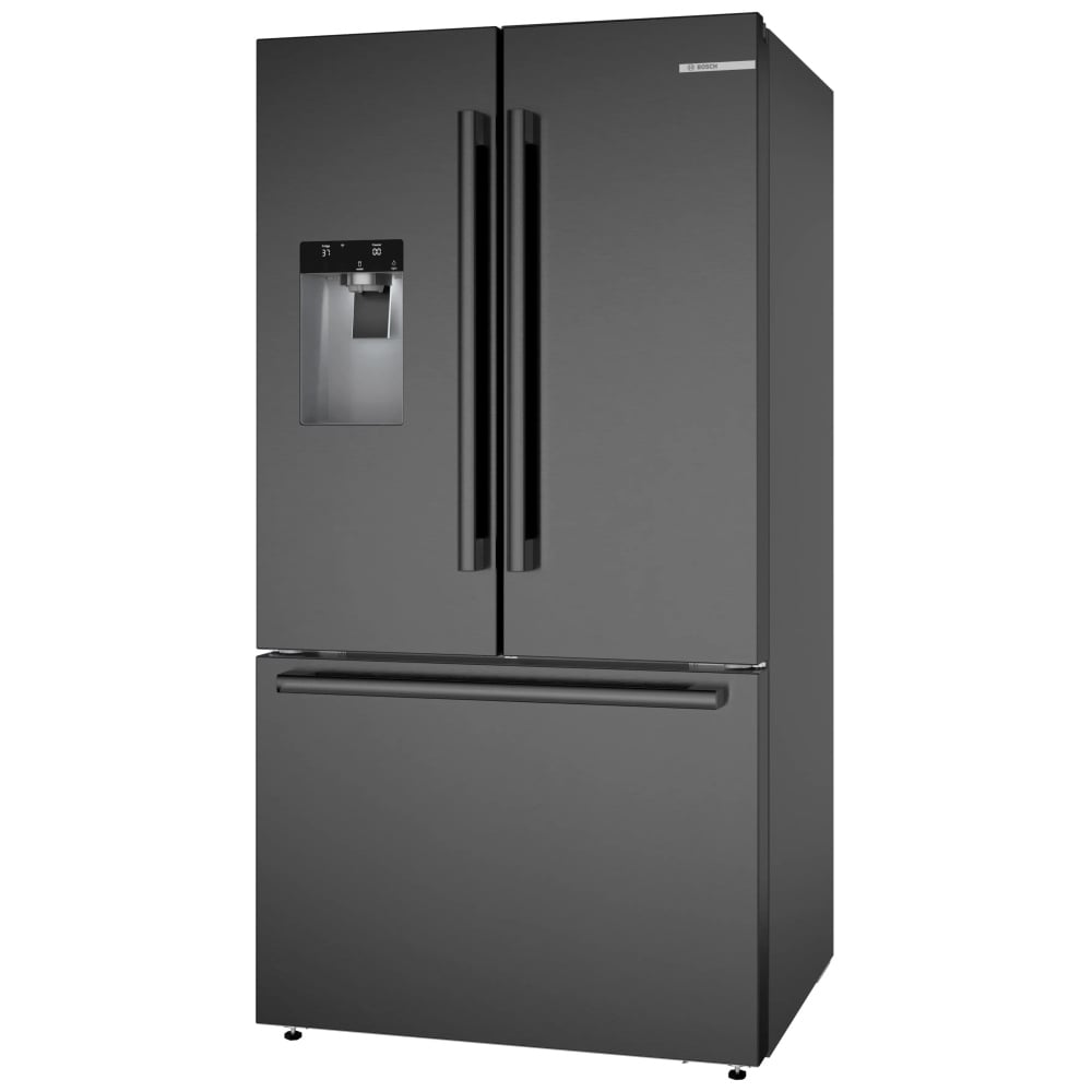 Bosch B36FD52SNB French Door Refrigerator, 36 inch Width, ENERGY STAR Certified, 26 cu. ft. Capacity, Water Dispenser (Exterior), Ice Dispenser (Thru Door), Black Stainless Steel colour
