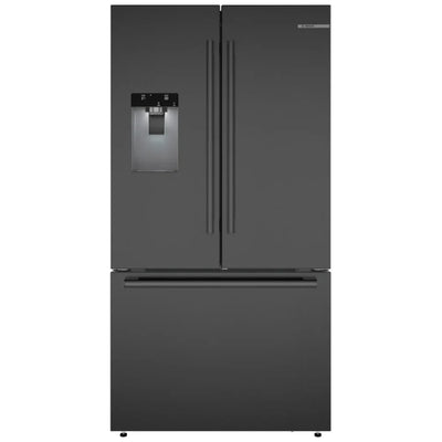Bosch B36FD52SNB French Door Refrigerator, 36 inch Width, ENERGY STAR Certified, 26 cu. ft. Capacity, Water Dispenser (Exterior), Ice Dispenser (Thru Door), Black Stainless Steel colour