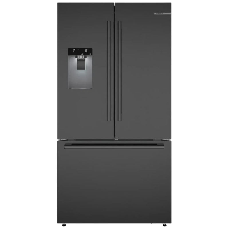 Bosch 500 Series B36FD52SNB French Door Refrigerator, 36 inch Width, 26 cu. ft. Capacity, Water Dispenser (Exterior), Ice Dispenser (Thru Door), ENERGY STAR Certified, Black Stainless Steel colour