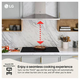 LG CBEW3013BE Electric Cooktop, 30 inch Exterior Width, 4 Burners, 2,500 W Highest Element, Black colour