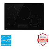 LG CBEW3013BE Electric Cooktop, 30 inch Exterior Width, 4 Burners, 2,500 W Highest Element, Black colour