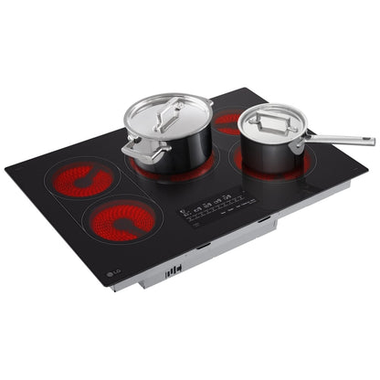 LG CBEW3017BE 30" Electric Cooktop 3200W, Bridge Feature, 2-In-1 Dual Element
