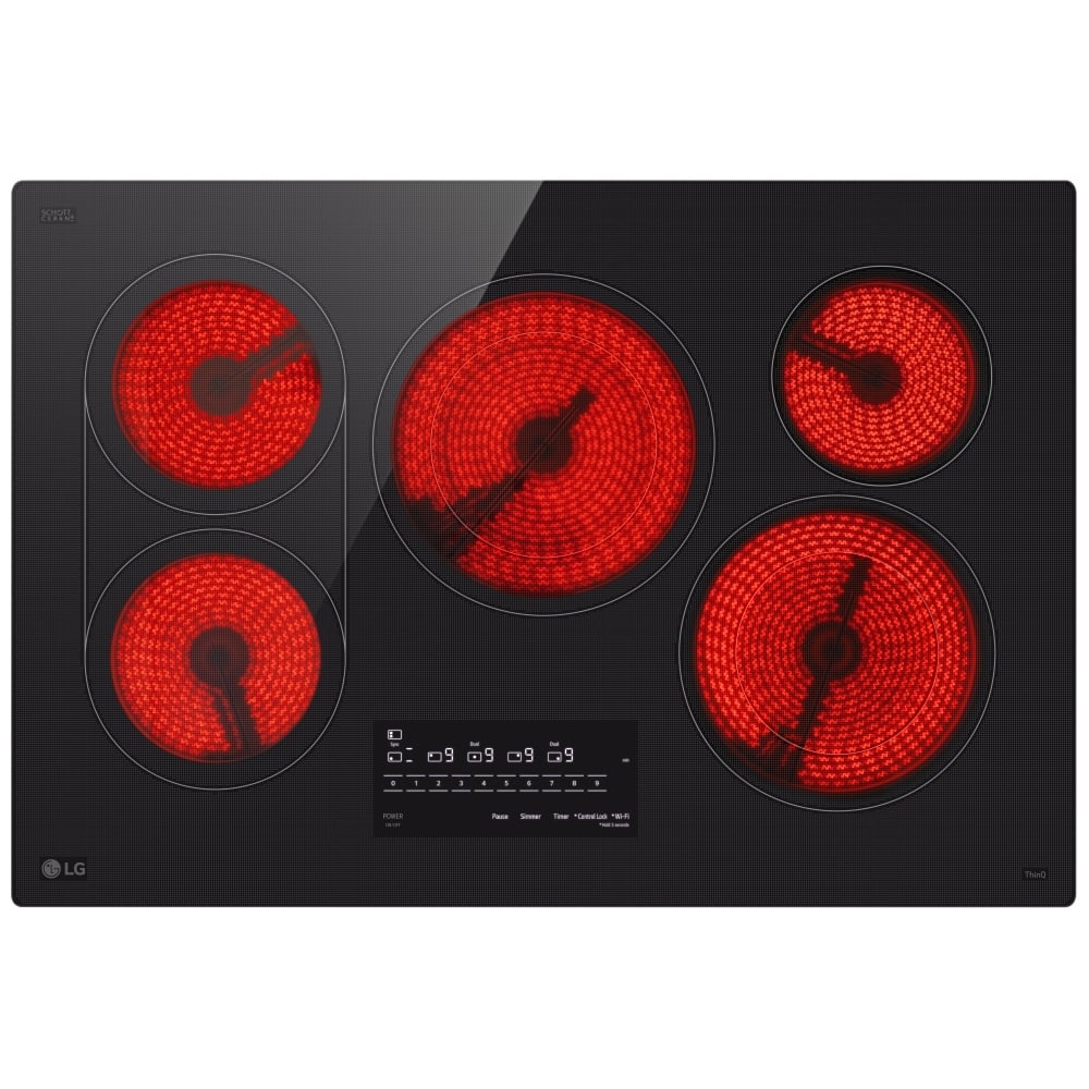 LG CBEW3017BE 30" Electric Cooktop 3200W, Bridge Feature, 2-In-1 Dual Element