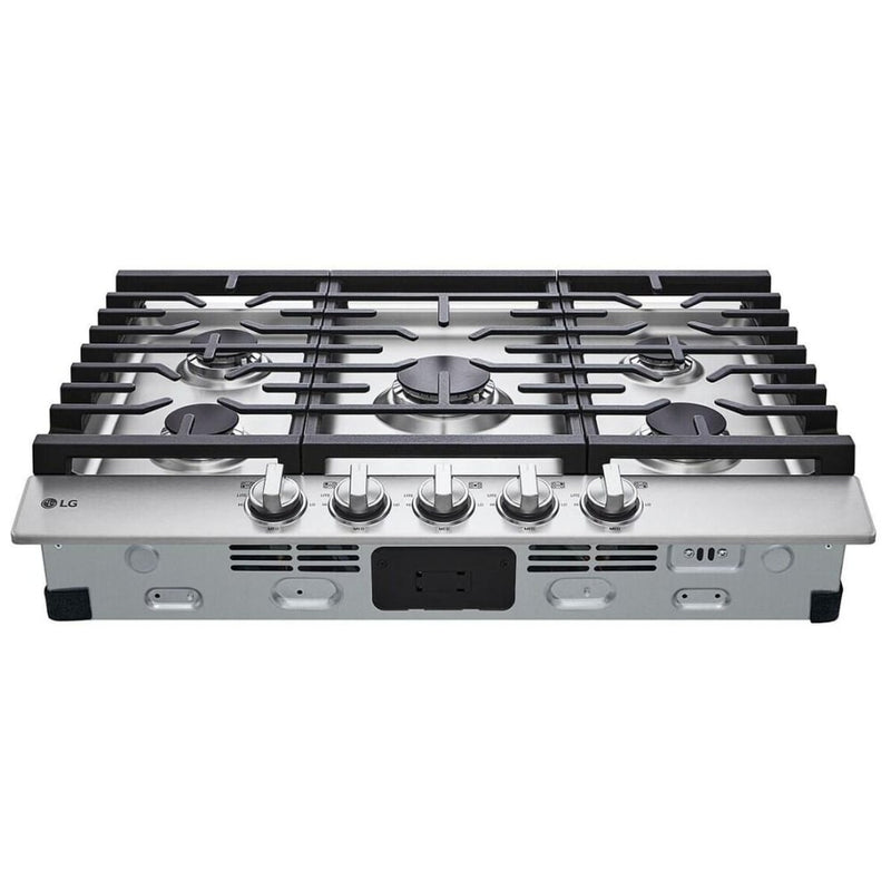 LG CBGJ3023S Gas Cooktop, 30 inch Exterior Width, 5 Burners, 20,000 BTU Highest Burner, Stainless Steel colour