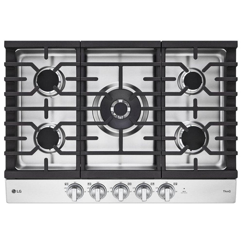 LG 30" Smart Gas Cooktop with UltraHeat™ 22K BTU Dual Burner and LED Knobs CBGJ3027S