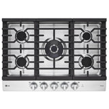 LG CBGJ3027S Gas Cooktop, 30 inch Exterior Width, 5 Burners, 22,000 BTU Highest Burner, Stainless Steel colour